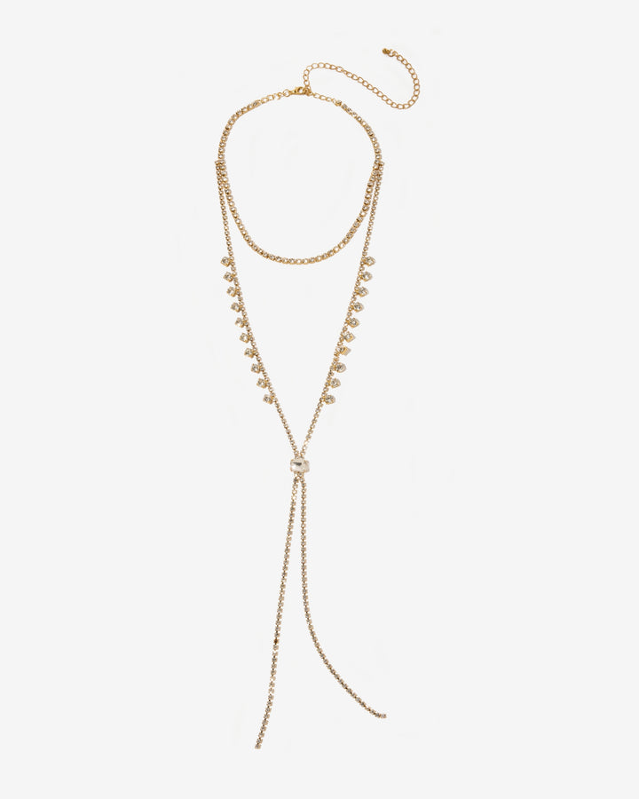 Dainty Gem Drop Necklace Gold