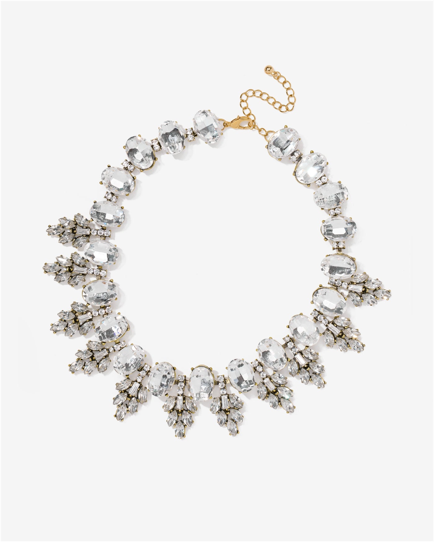 Holiday Gem Statement Necklace Gold/Clear