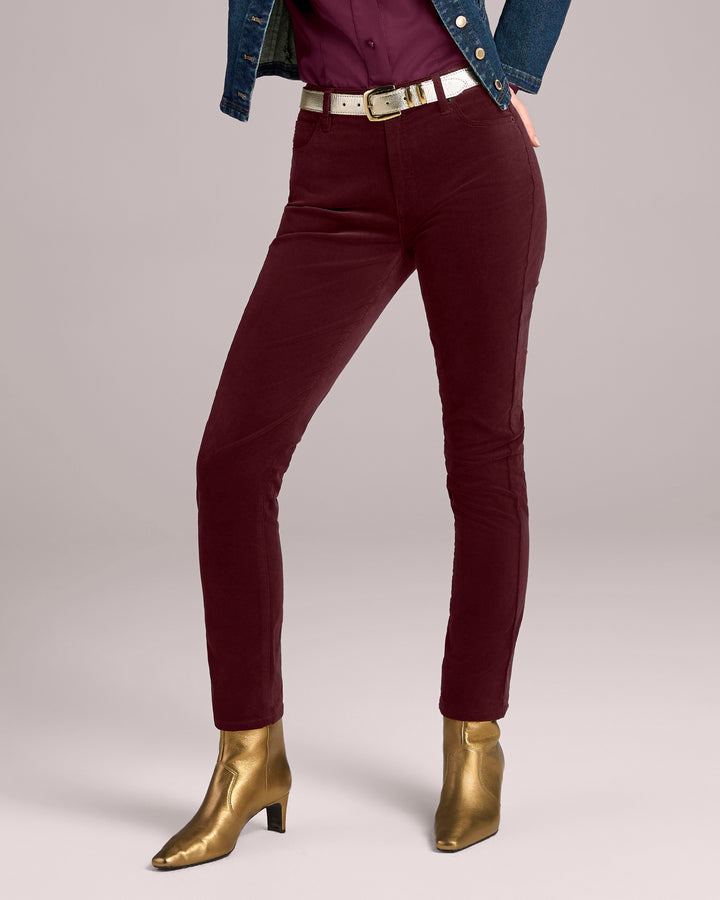 Newport Slim Straight Velvet Pant Port