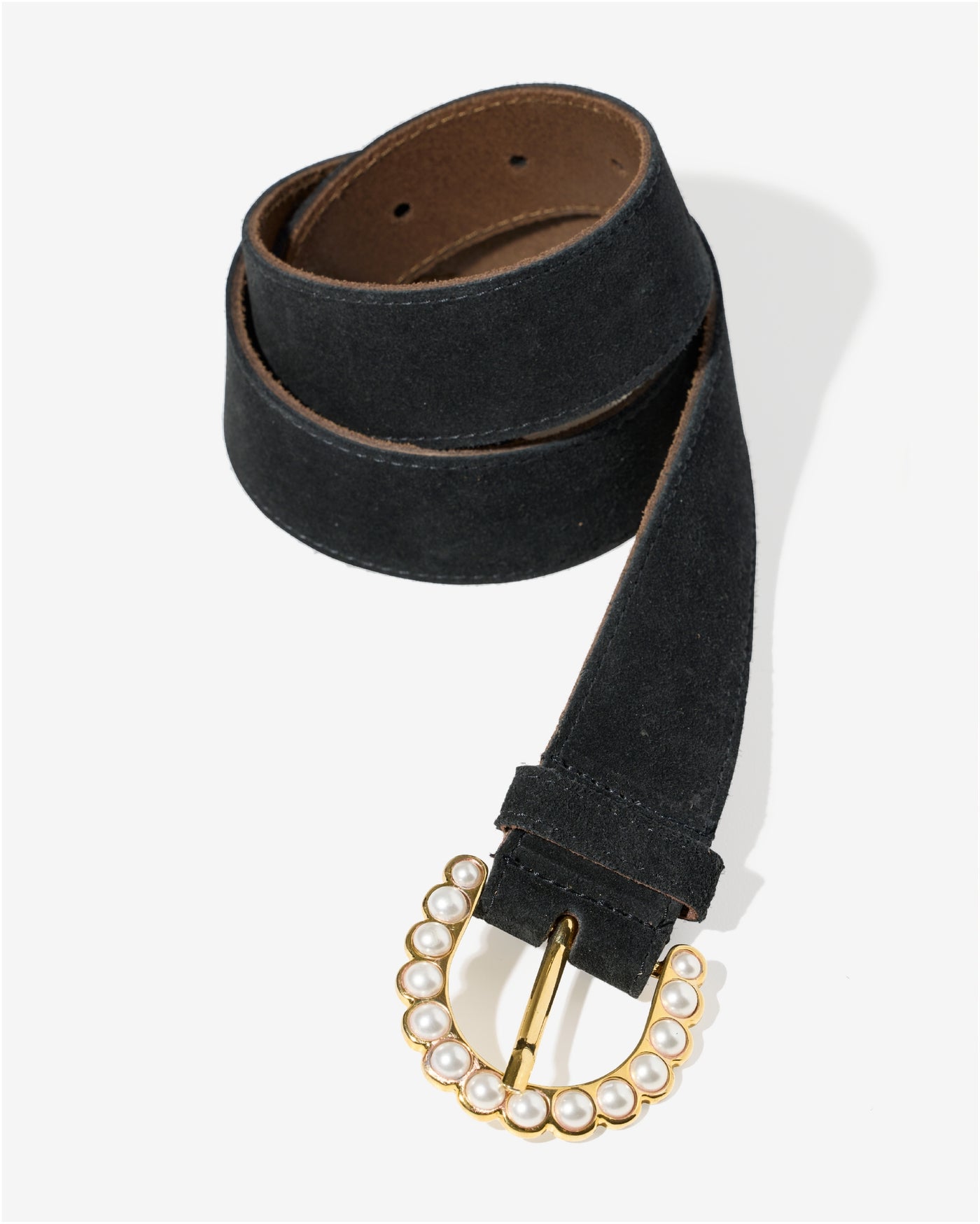 Pearl Statement Buckle Belt Black