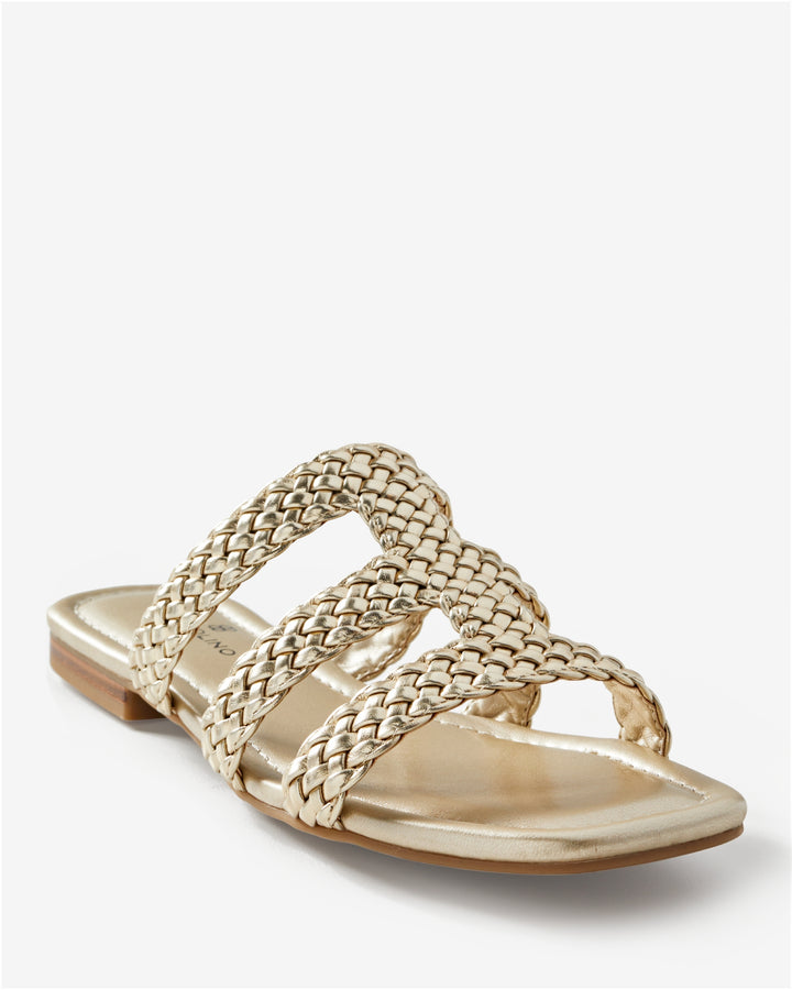 Marc Fisher Interwoven Flat Sandal Gold