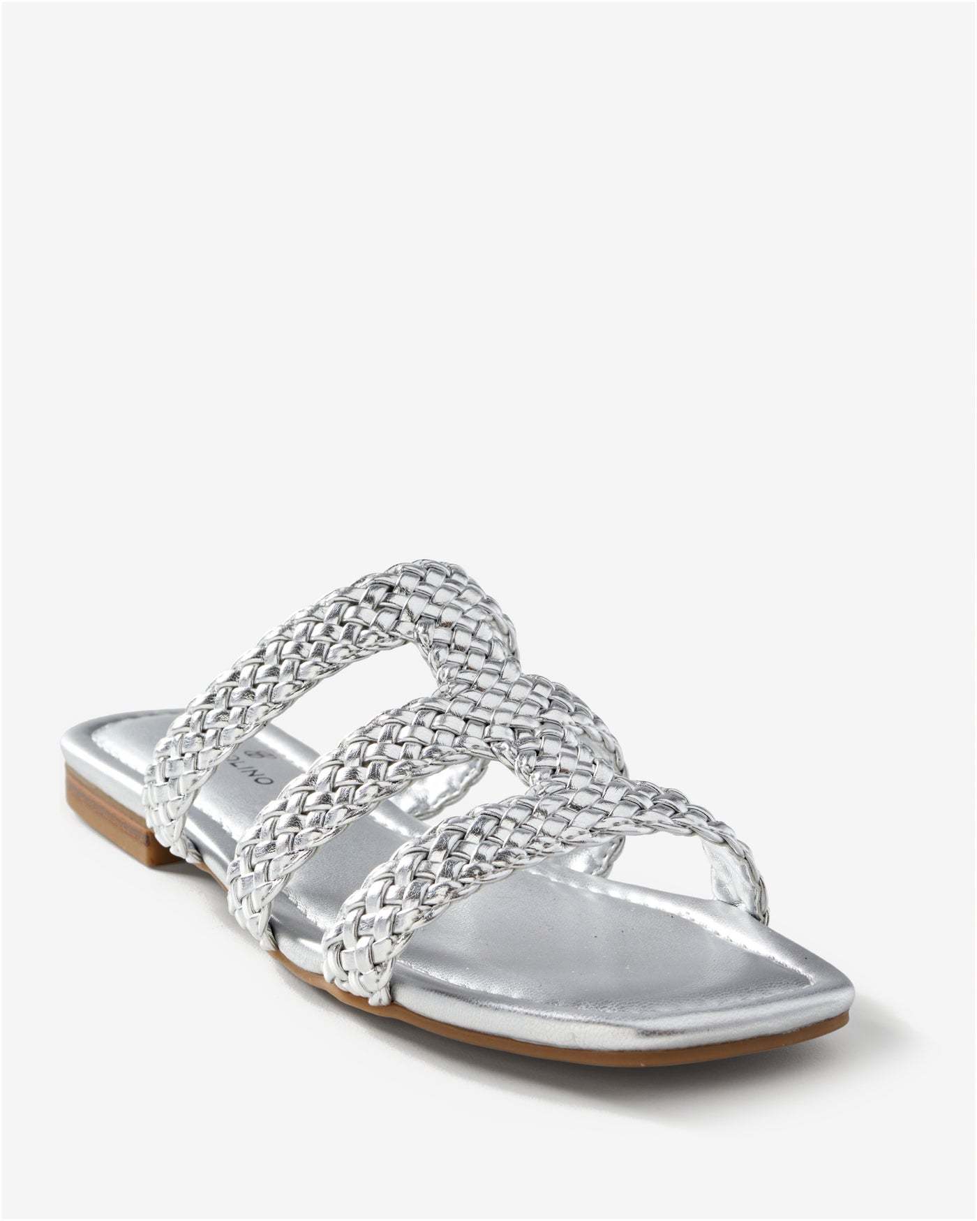 Marc Fisher Interwoven Flat Sandal Silver