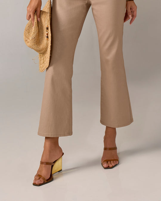 Arezzo Metallic Heeled Wedge Brown