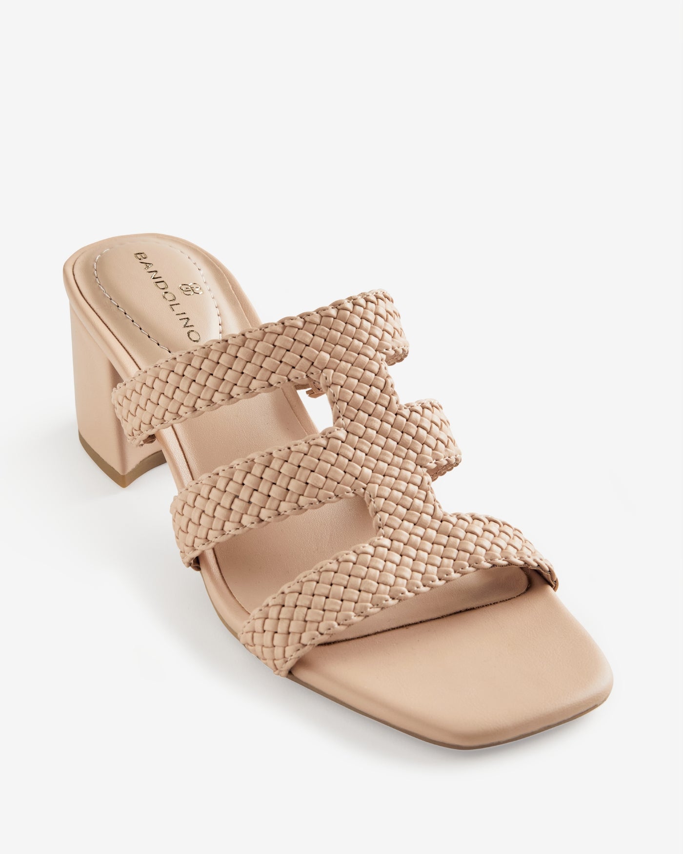 Marc Fisher Interwoven Block Heel Tan