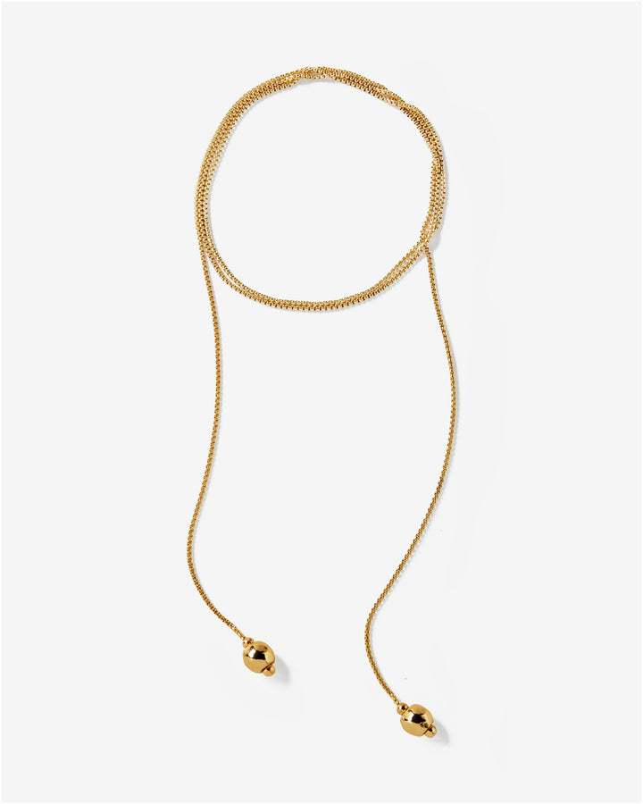 Modern Tie Necklace Gold