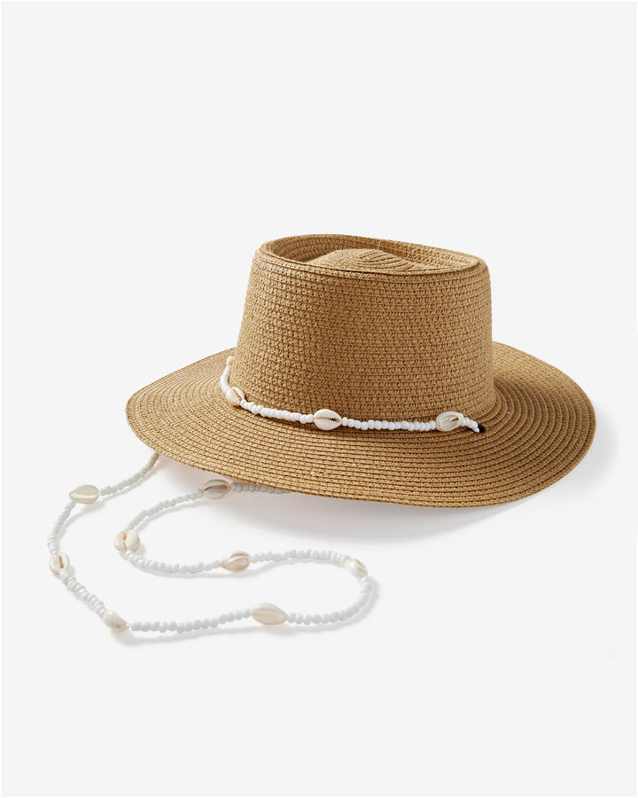Shell Pearl Boater Hat Natural