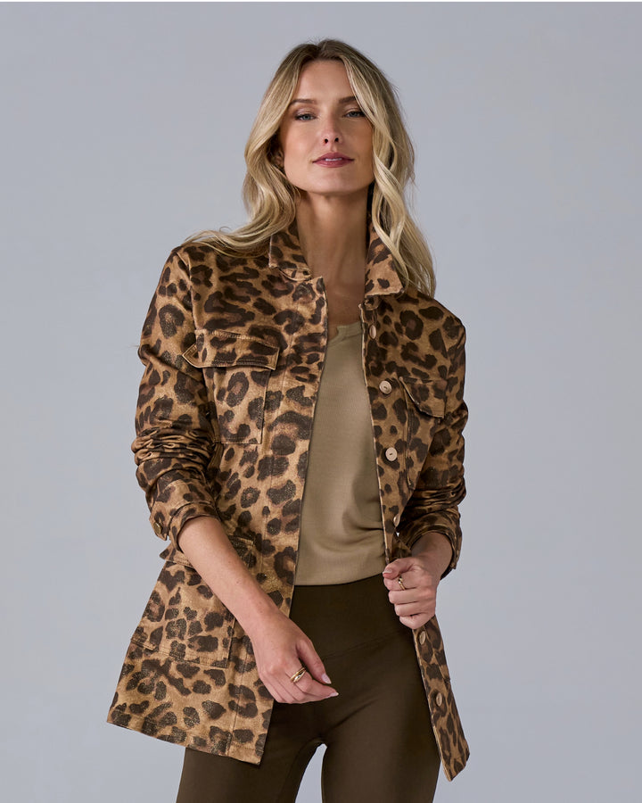 Metallic Cheetah Utility Jacket Gilded Cheetah