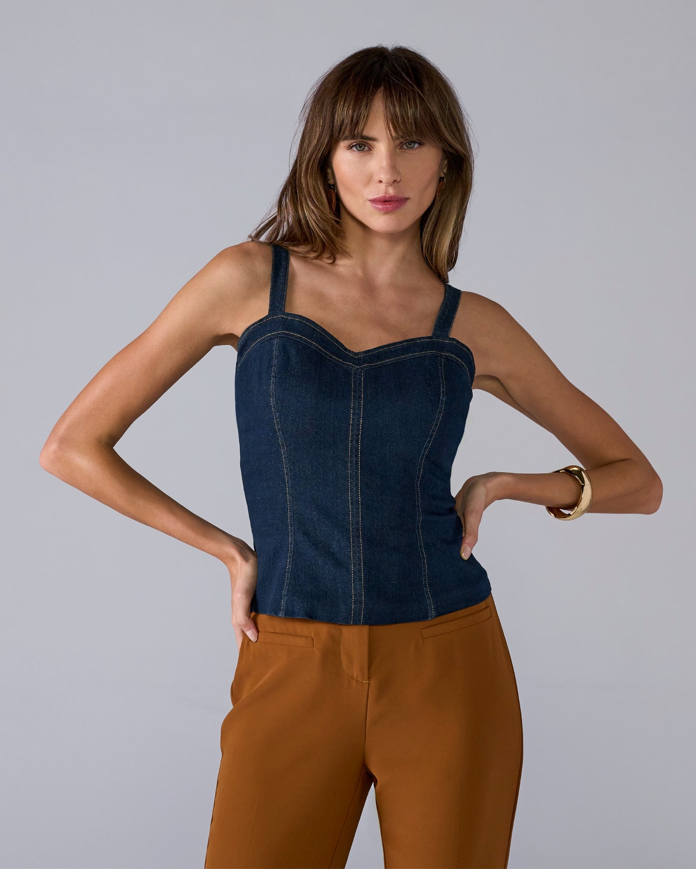 Woven Denim Tank Rinse