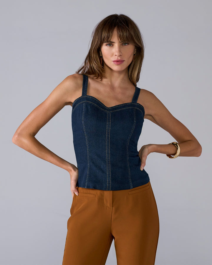 Woven Denim Tank Rinse