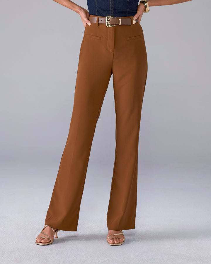 Tailored Crepe Pant Tortoise Shell