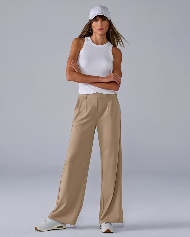 Pleated Pull On Stretch Pant Tigers Eye