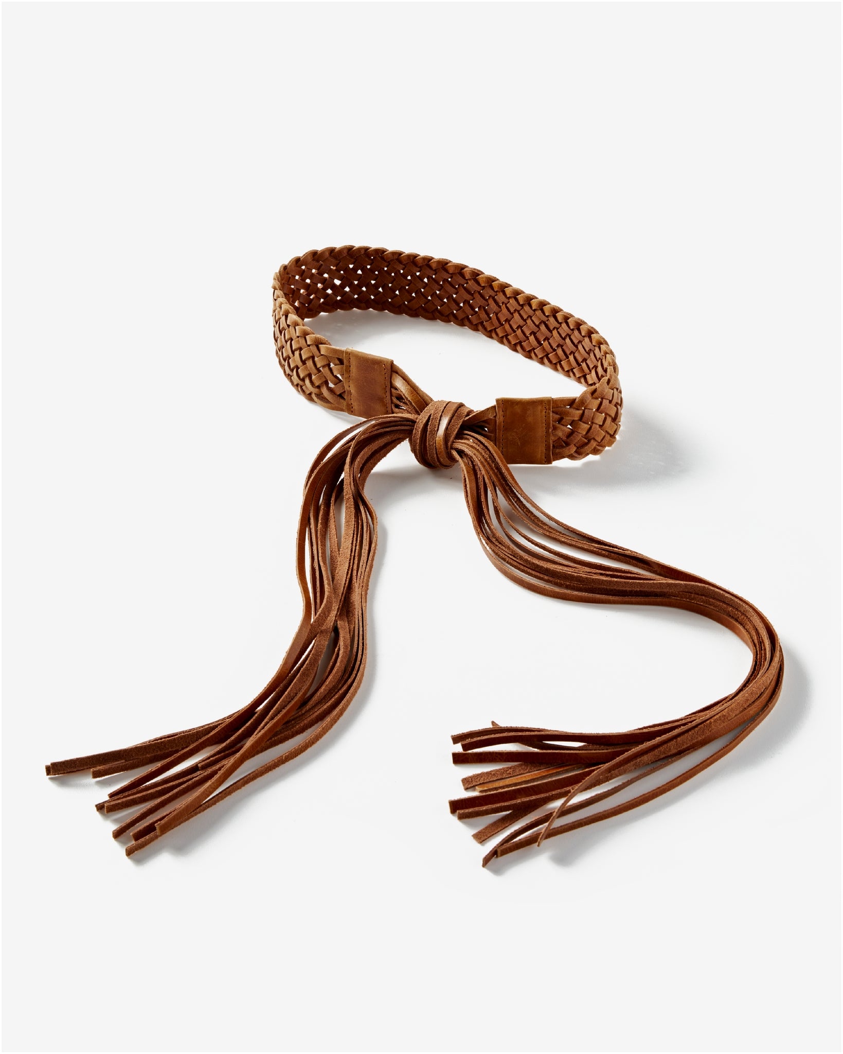 braided leather tie belt