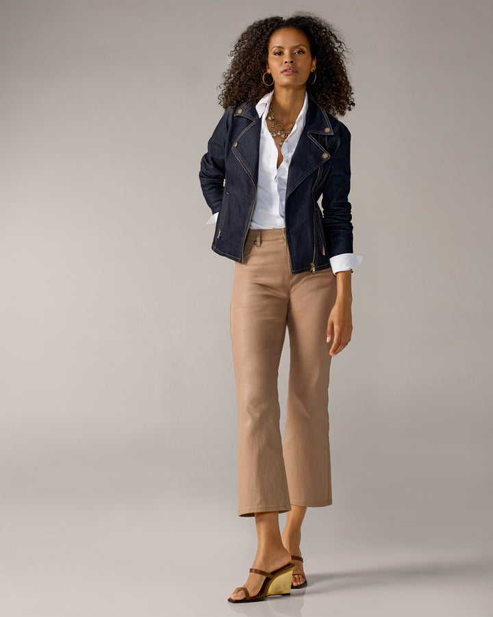 Monterey Kick Flare Coated Jean Cappuccino