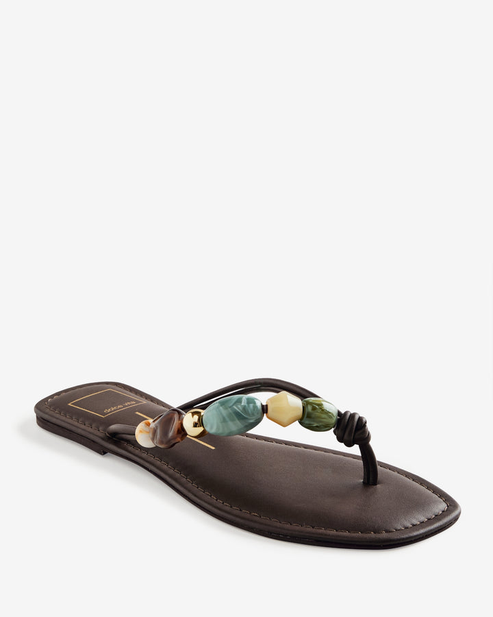 Dolce Vita Stone Thong Flat Sandal Dark Brown