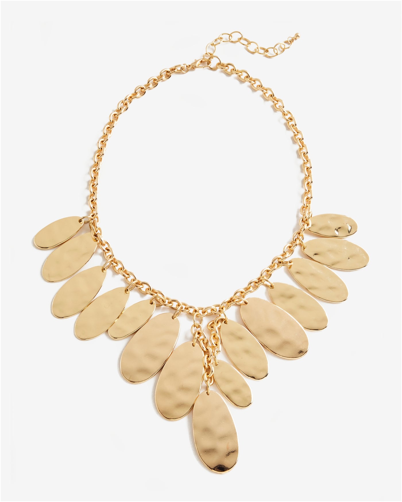 Hammered Disc Necklace Gold