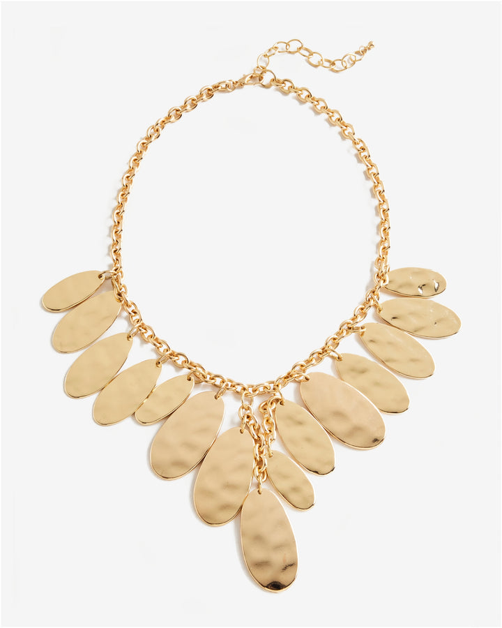 Hammered Disc Necklace Gold