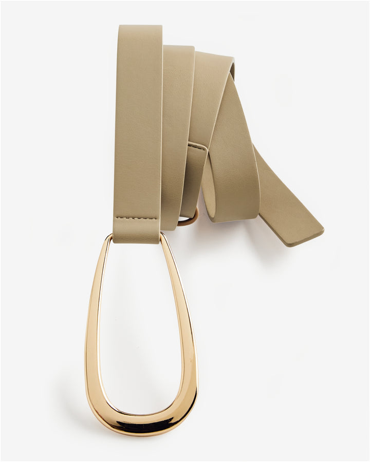 Gold Hardware Wrap Belt Beige/Gold