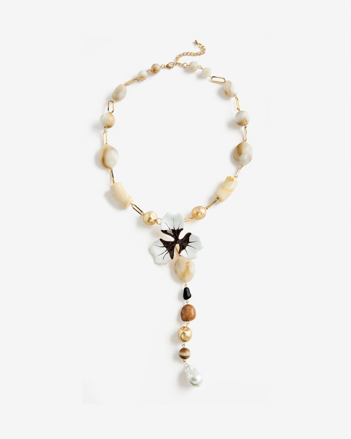 Flower Stone Necklace Multi