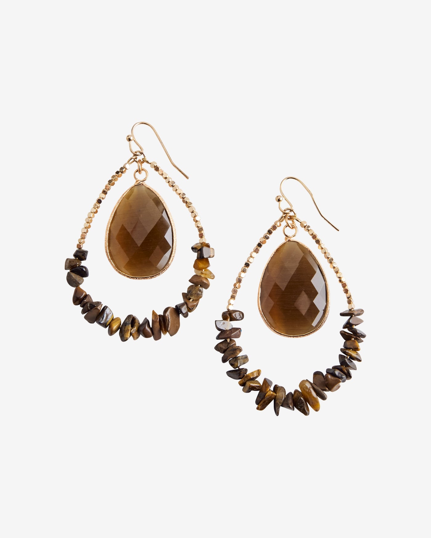 Teardrop Stone Earring Gold