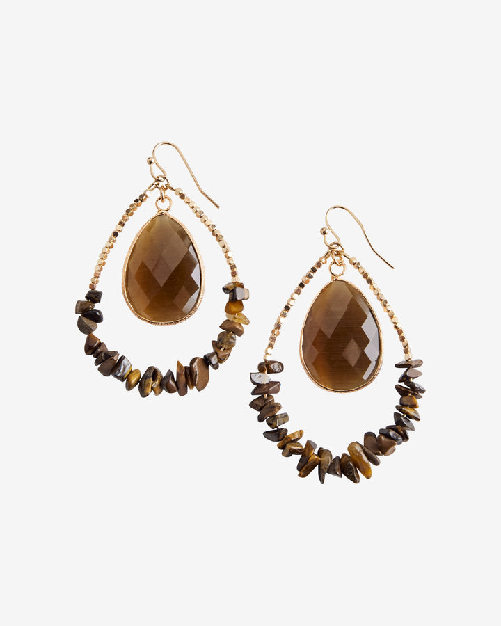 Teardrop Stone Earring Gold