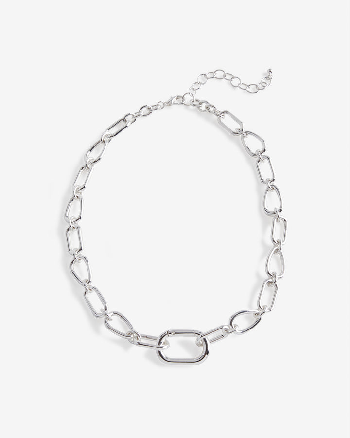Metal Chain Link Necklace Silver