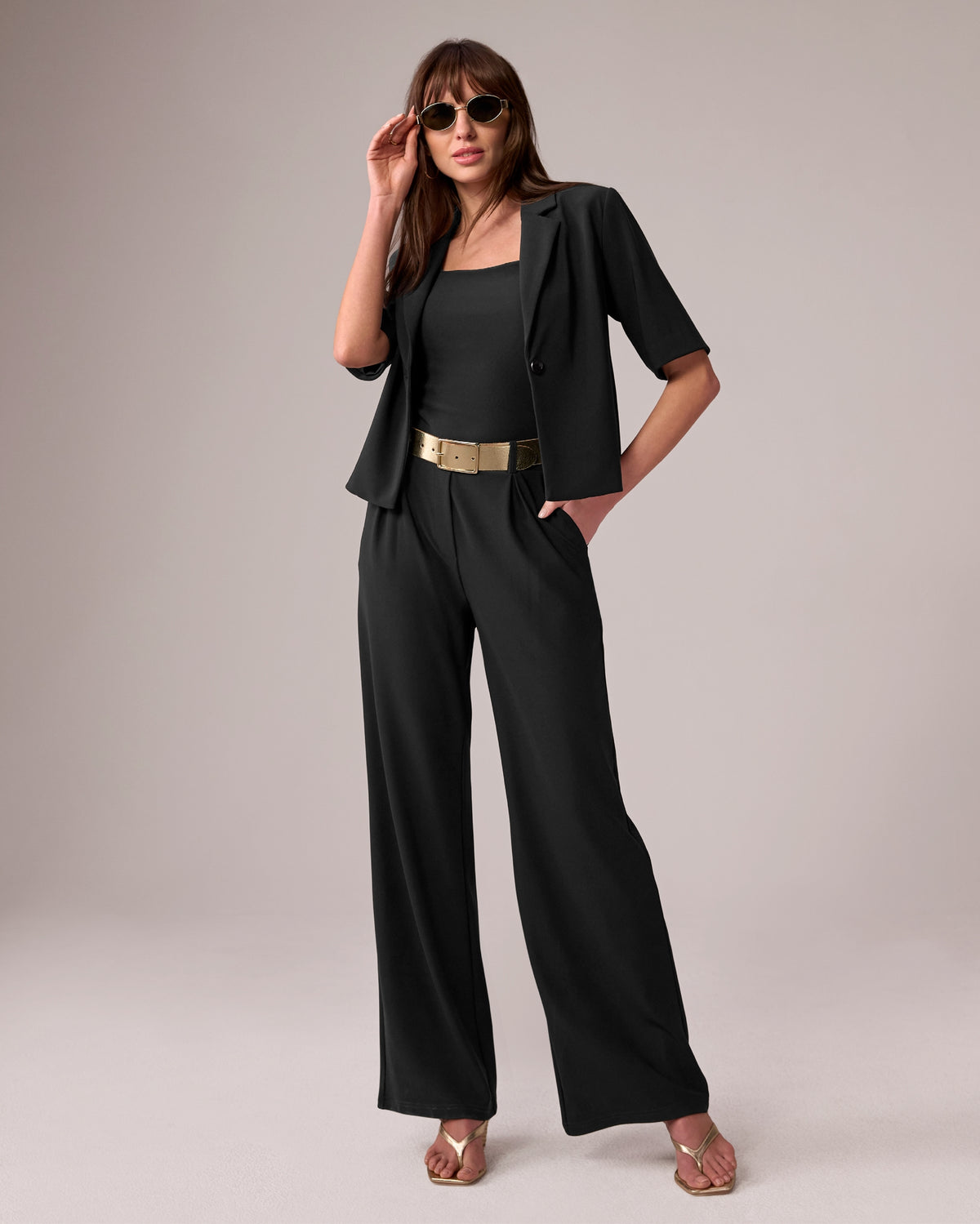 Beyond Travel Pleated Wide Leg Pant Jet Black