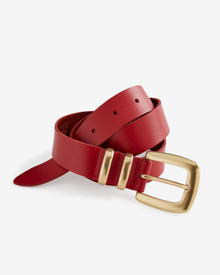 Modern Buckle Hardware Belt Red