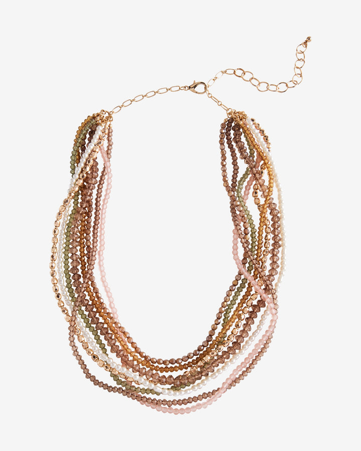 Multi Beaded Layered Necklace Multi