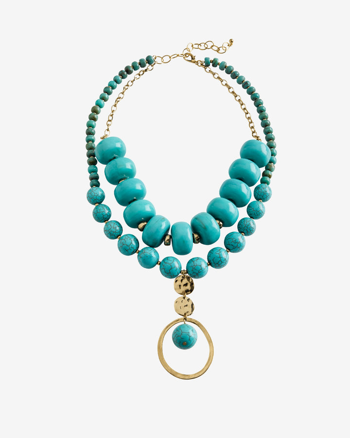 Chunky Turquoise Necklace With Pendant Turquoise