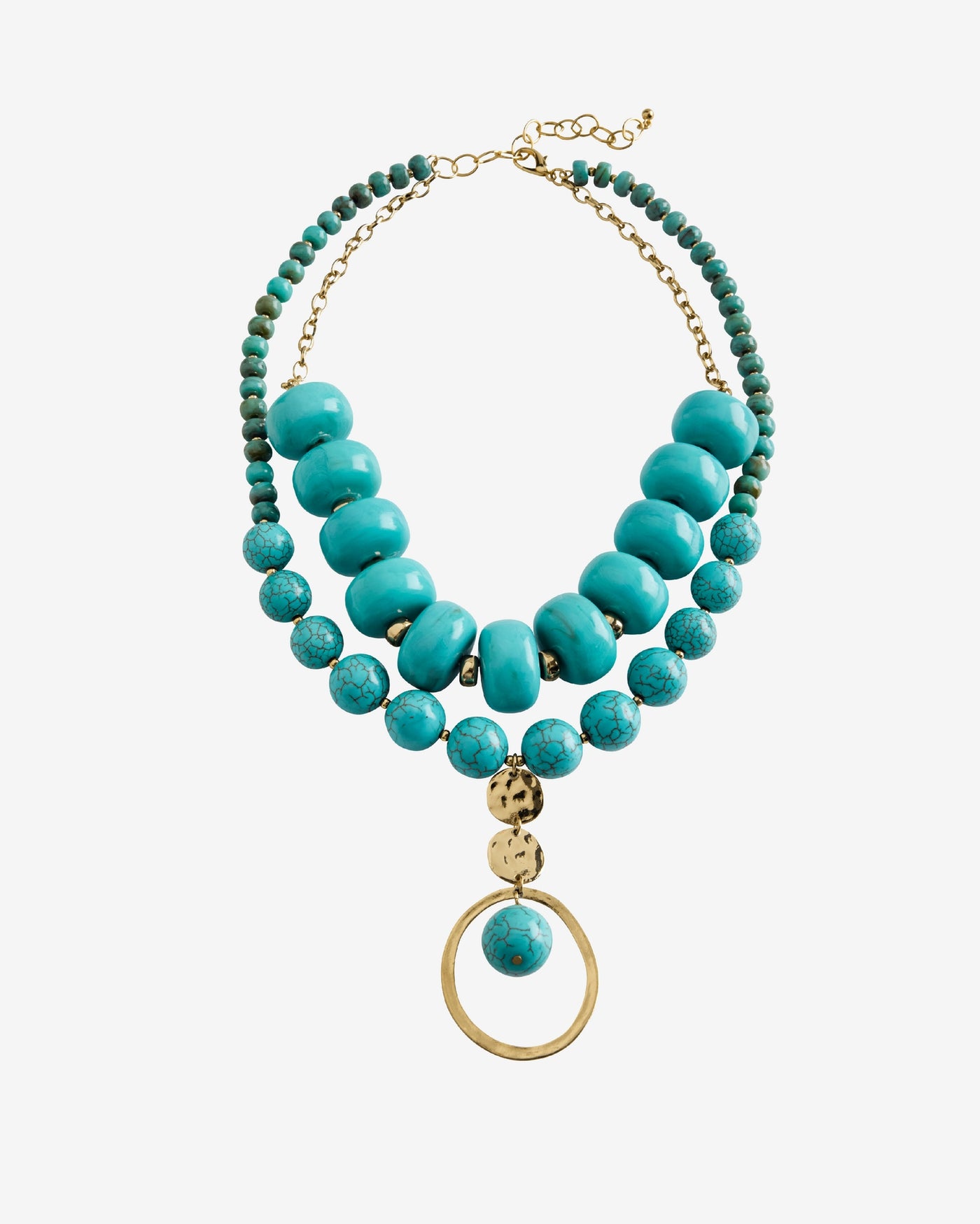 Chunky Turquoise Necklace With Pendant Turquoise