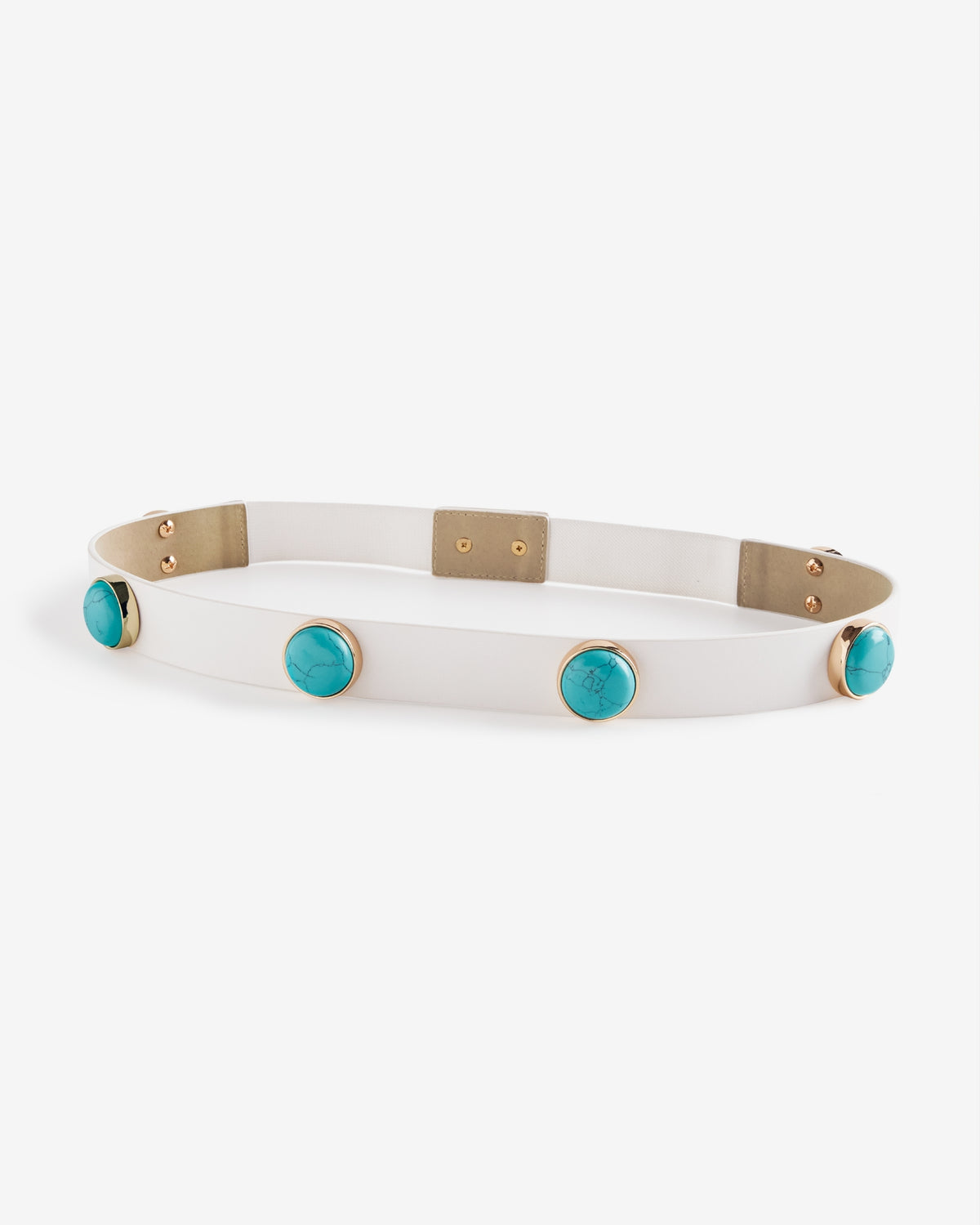 Turquoise Stone Belt White/Turquoise