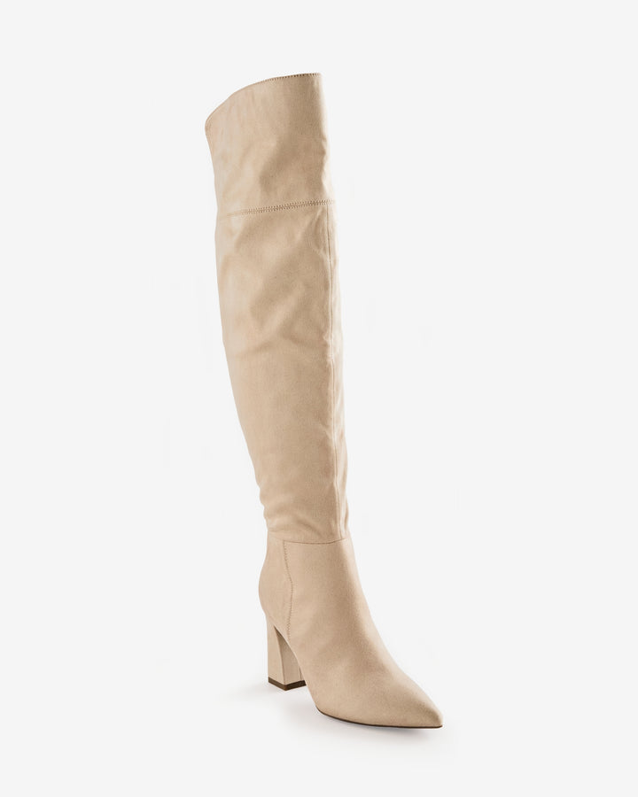 Over The Knee Pointed Toe Boot Bone