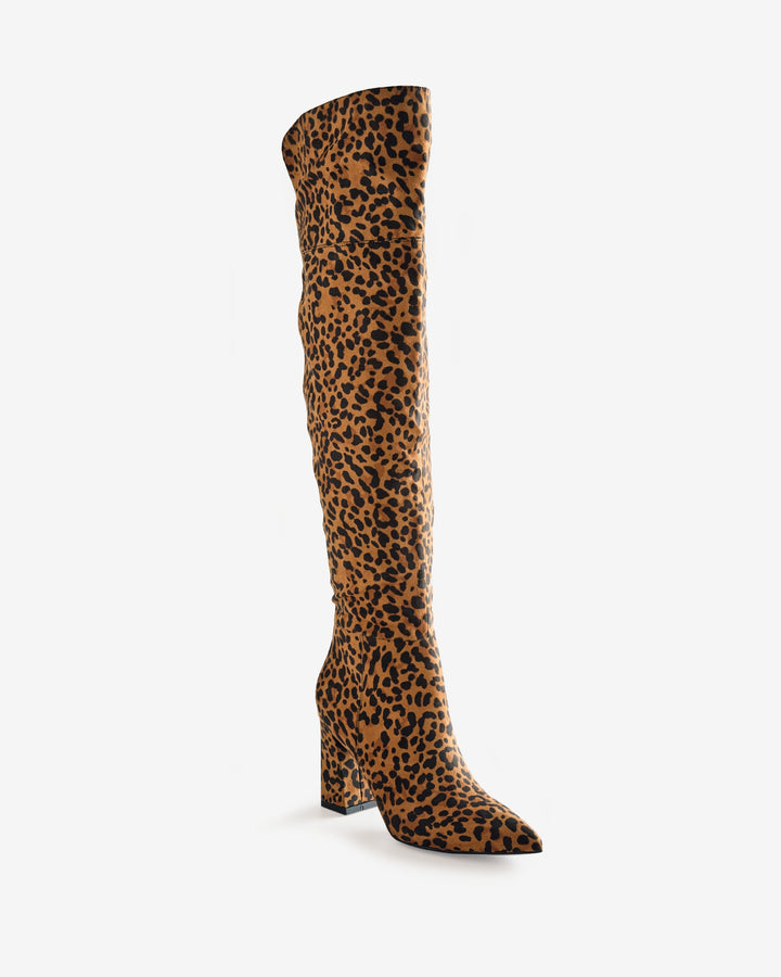 Over The Knee Pointed Toe Boot Multi