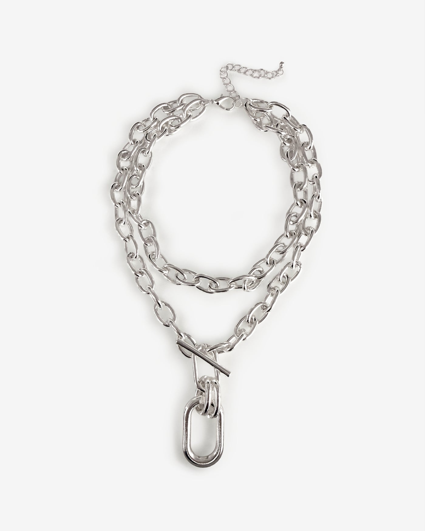 Chunky Chain Link Necklace Silver