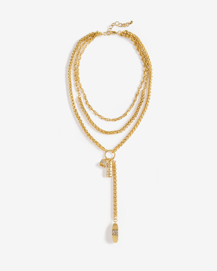 Layered Charm Chain Necklace Gold
