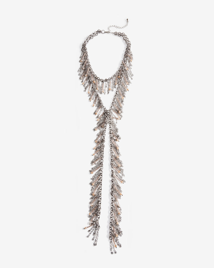 Fringe Wrap Necklace Silver