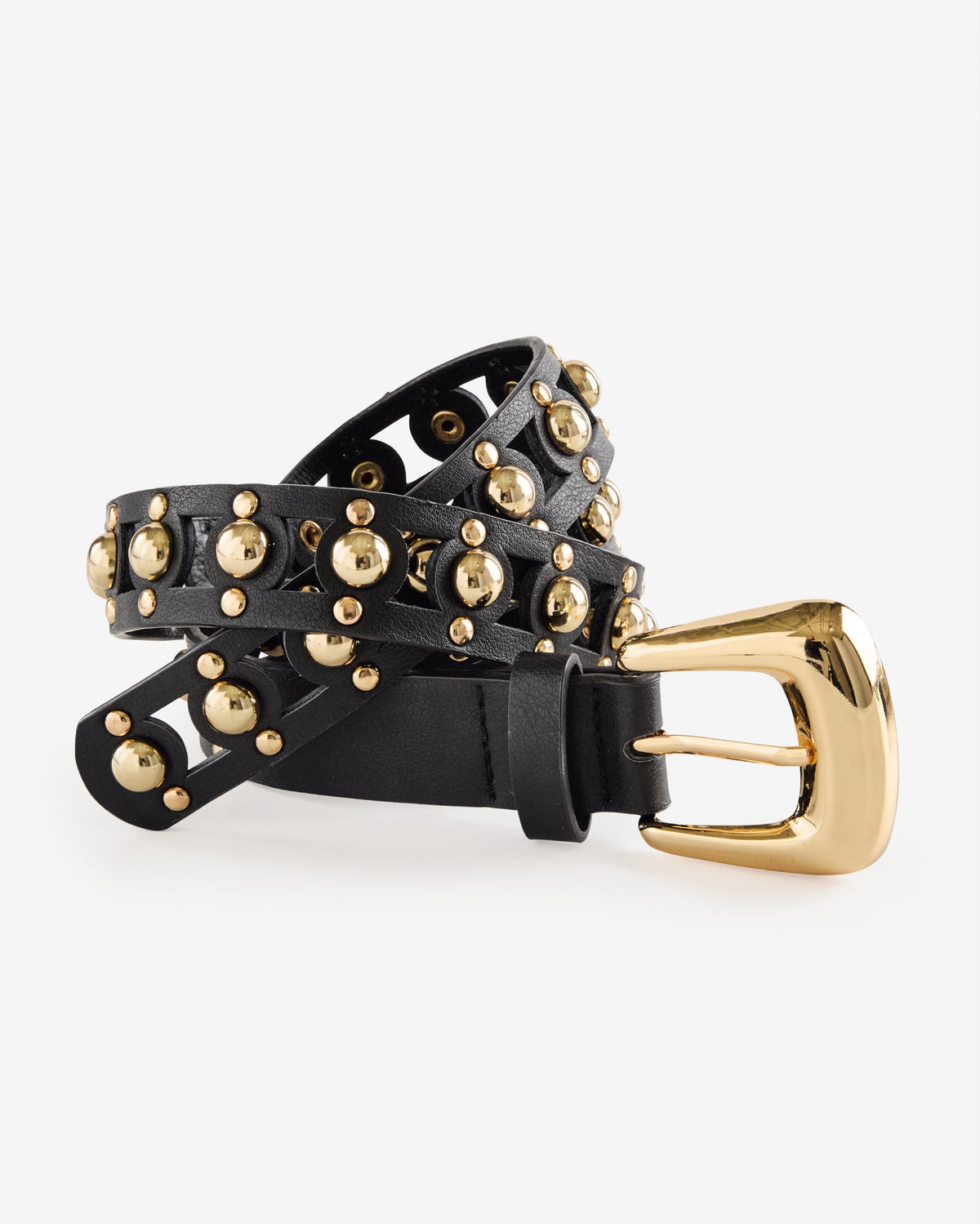 Gold Studded Belt Black