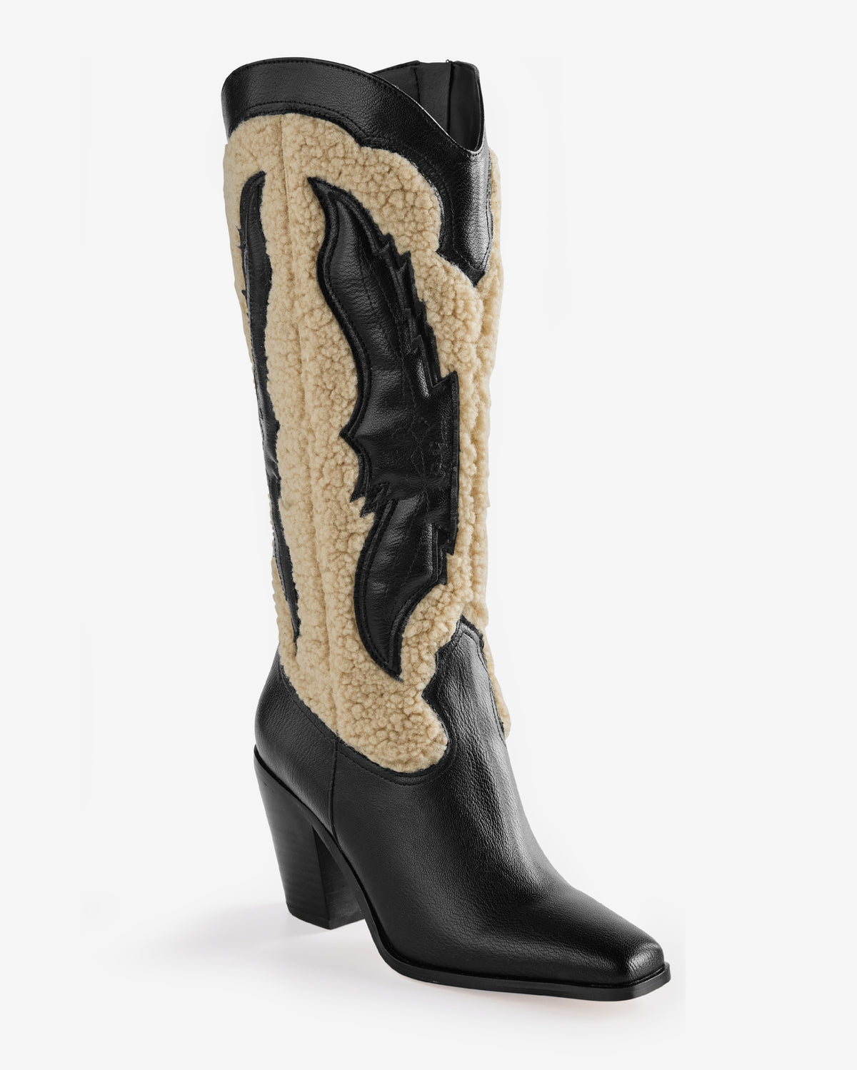 Jessica Simpson Shearling Cowboy Boot Black