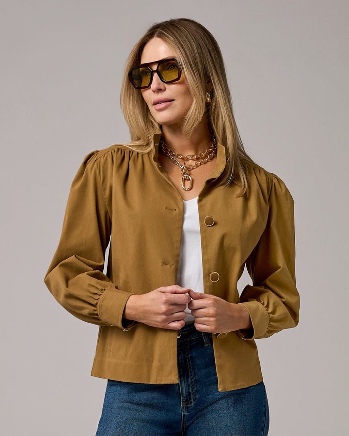 Brushed Twill Long Sleeve Shirt Jacket Hazelnut