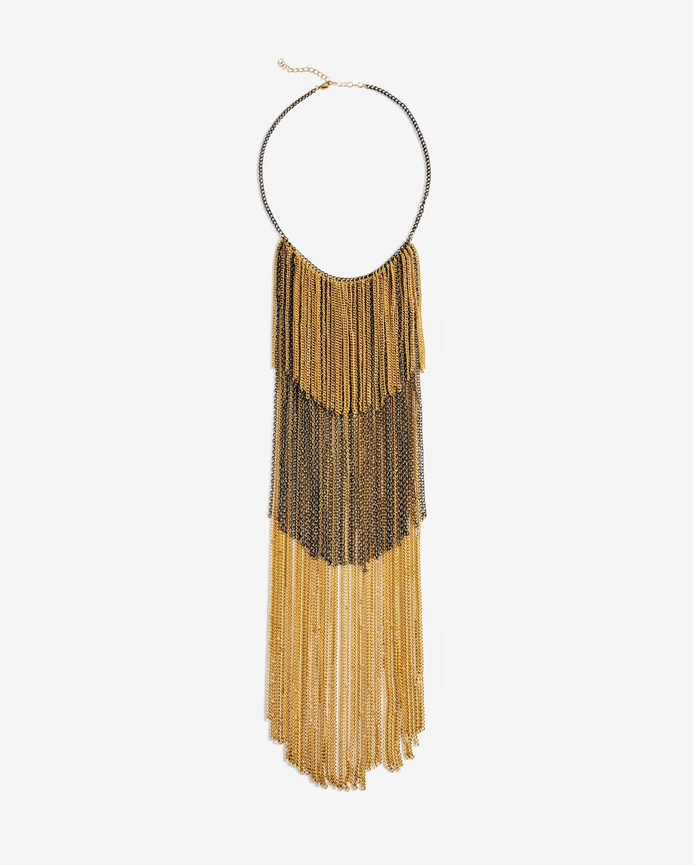 Fringe Statement Necklace Gold/Black