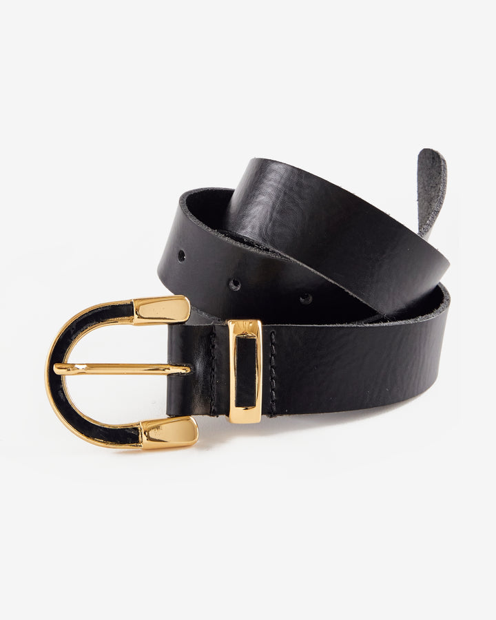 Gold Detail Buckle Belt Black