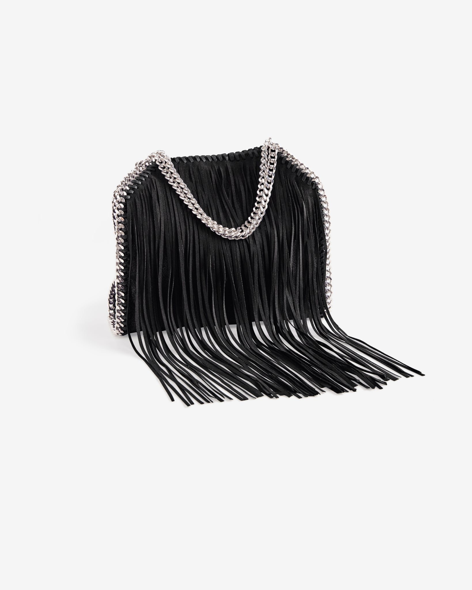 Fringe Chain Detail Handbag - Black | Boston Proper