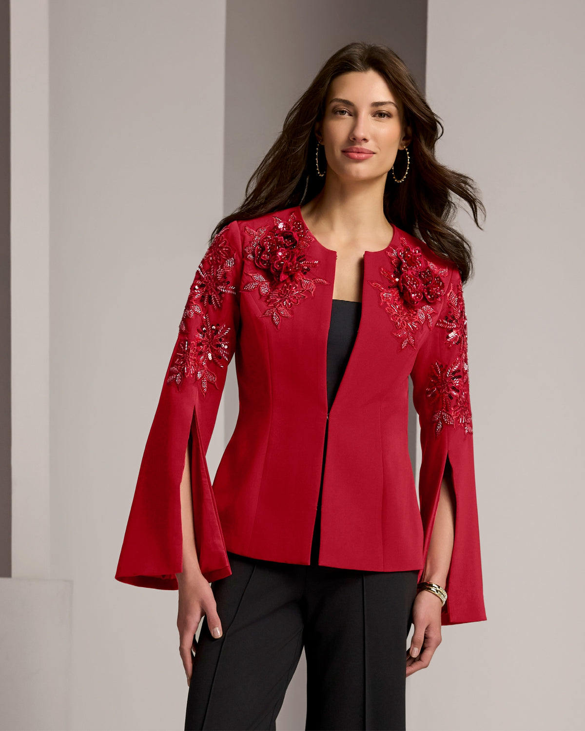 3D Flower Embellished Jacket French Kiss
