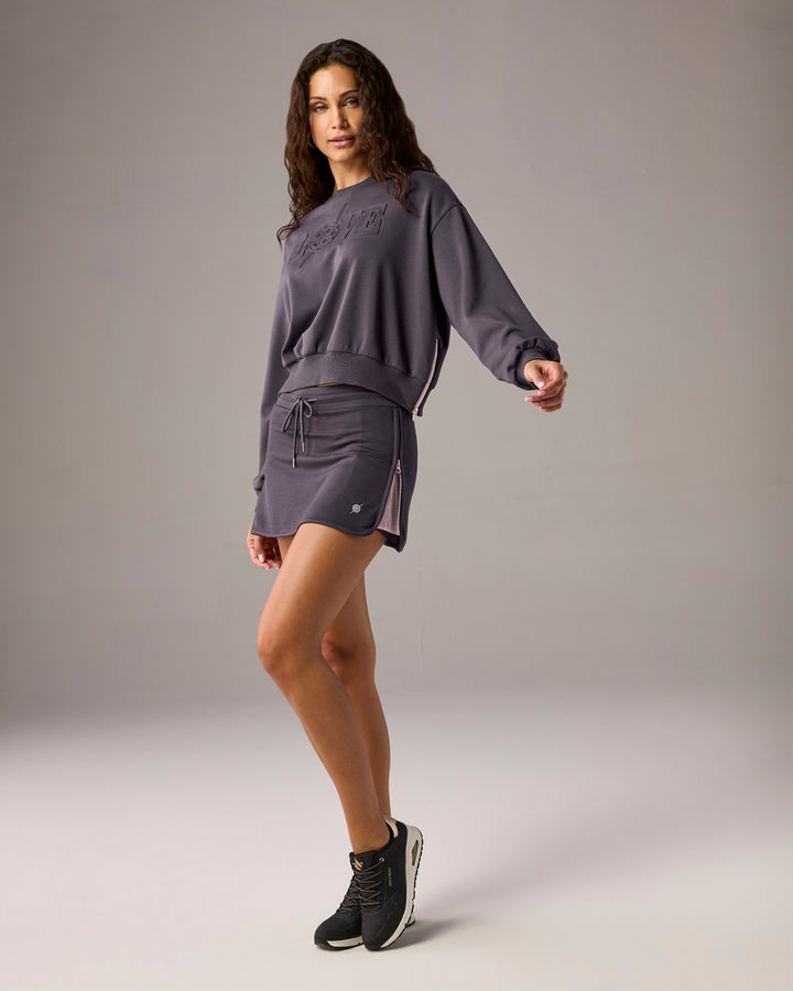 Pickletini x Boston Proper Amelia Zip Skort Charcoal/Pink