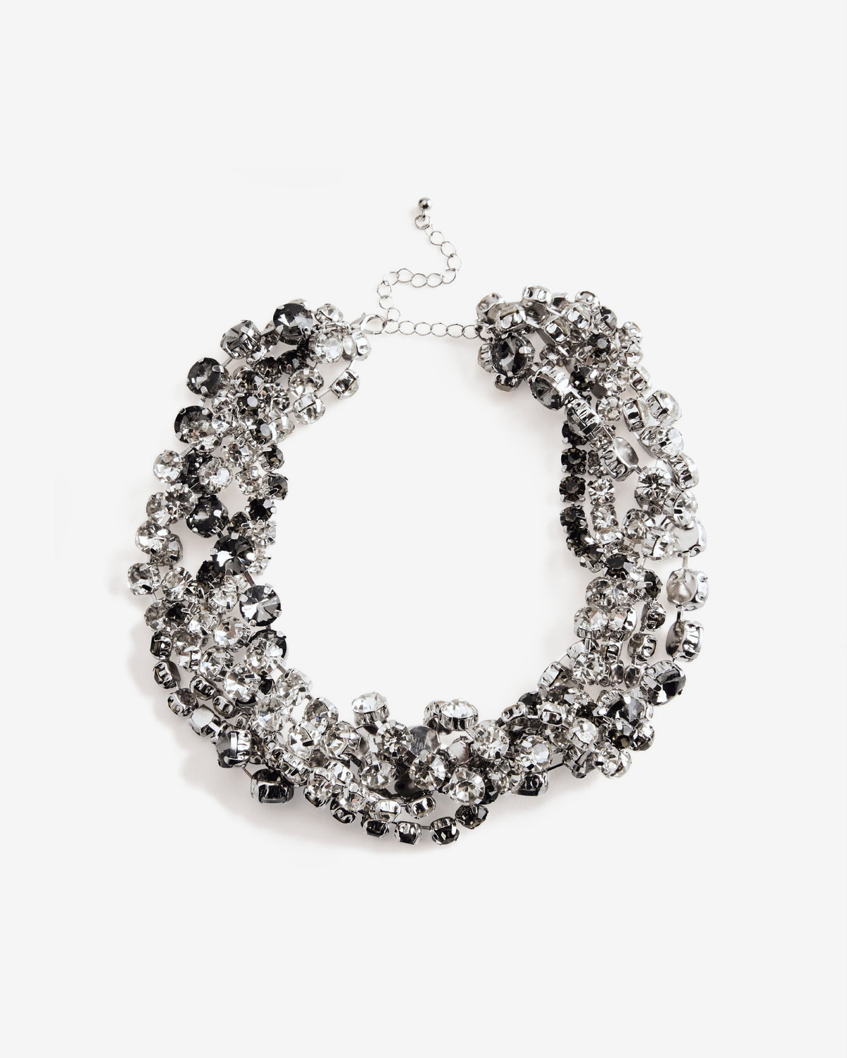 Twisted Silver and Black Necklace Silver/Black