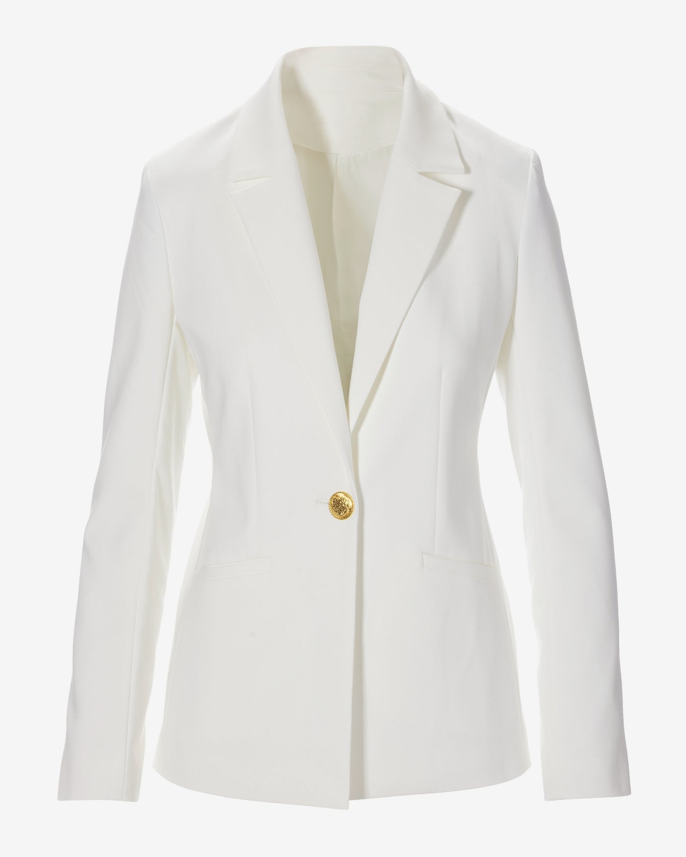Modern Single Button Blazer Ivory