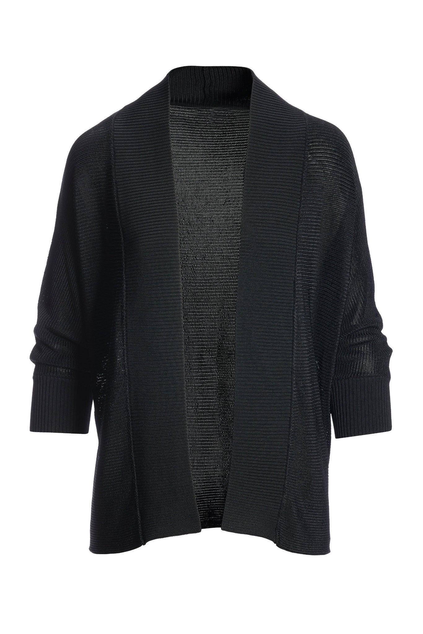 Short Effortless Cardigan Sweater Black