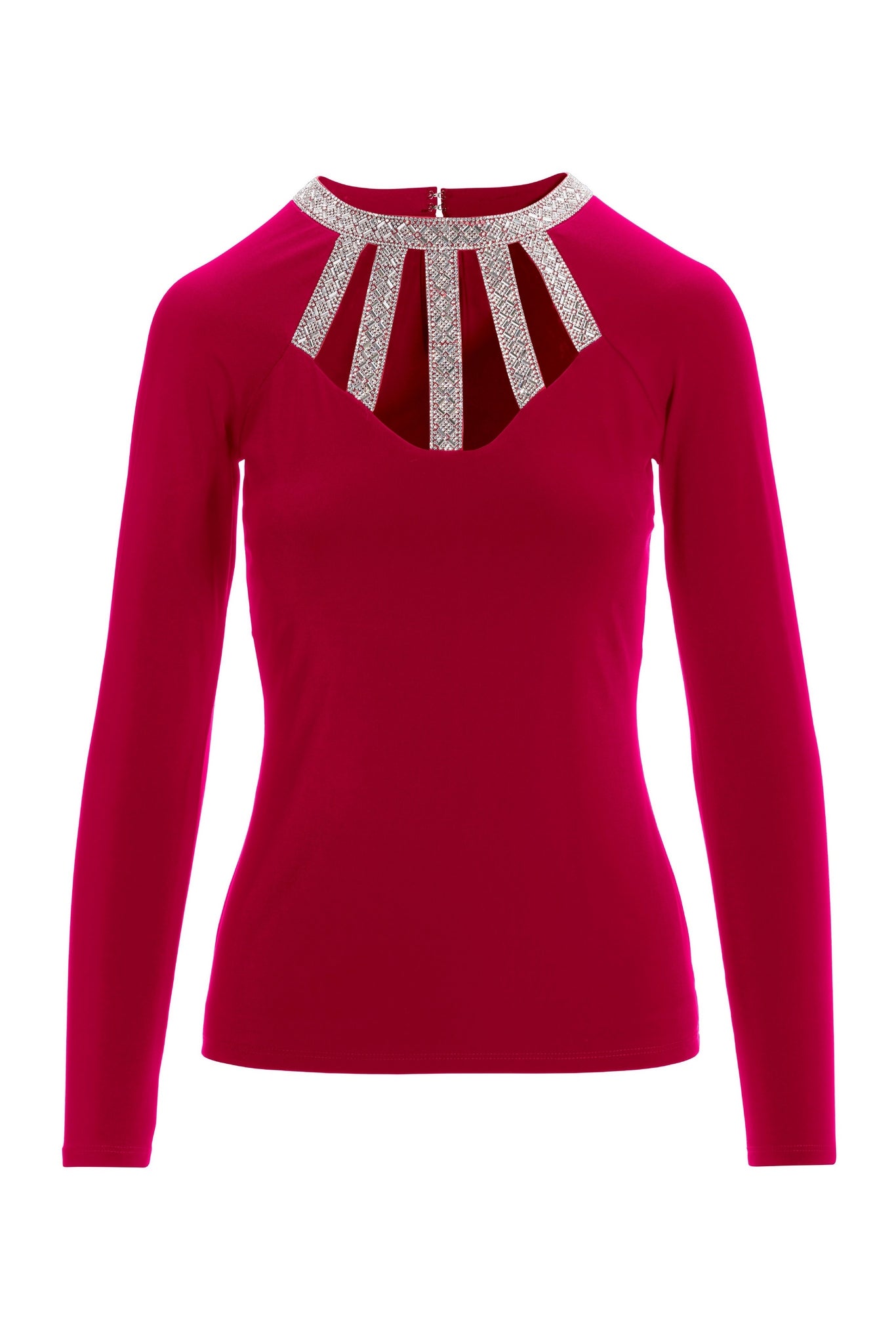 Embellished Trim Strappy Knit Top Jester Red