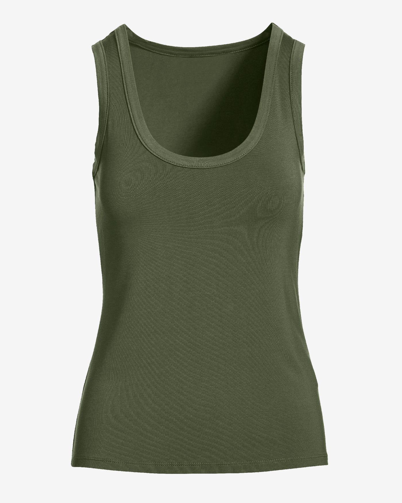 So Effortless Scoop-Neck Tank Top Moss Green