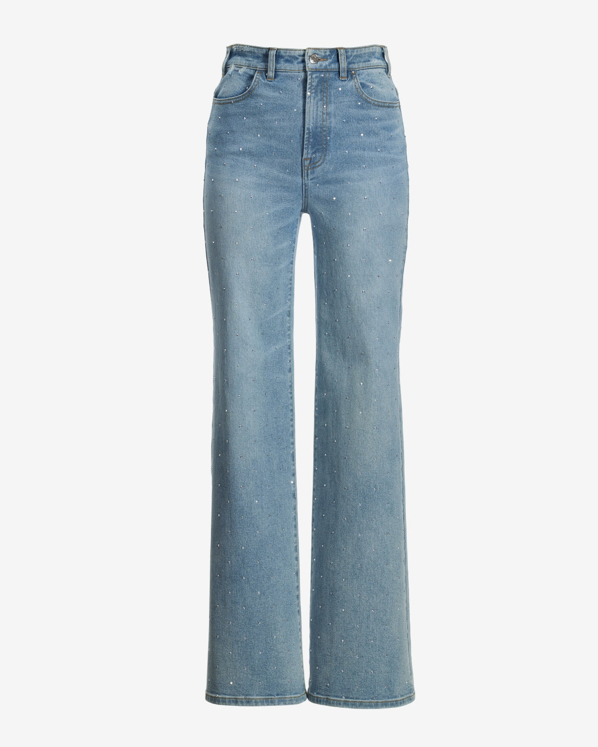 Malibu Scattered Sparkle Wide Leg Jean Light Wash/Silver